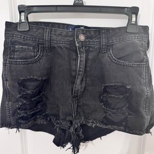 Distressed Hollister Black Denim Shorts sz. 27/5